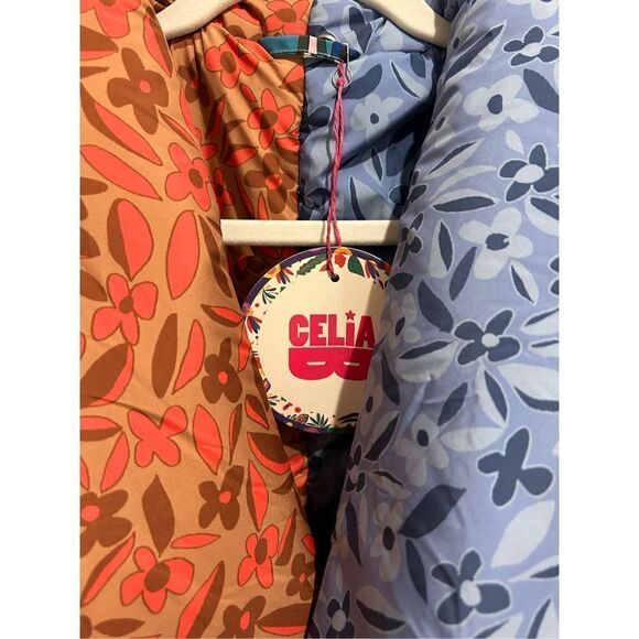 CeliaB Snowdon Quilted Tie Belt Floral Reversible Coat Multicolor Women's Medium - Picture 11 of 14